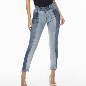 Revice Two-tone Skinny Jeans in Medium & Light Wash | Vintage Inspired | Size 25